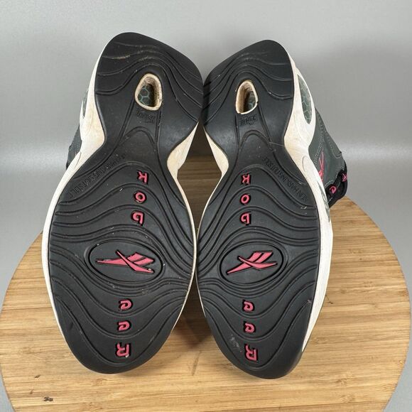 Reebok‎ Question Mid Hi Top Sneakers Womens 6 (Youth 4.5) Grey Blue Shoes - Picture 6 of 8